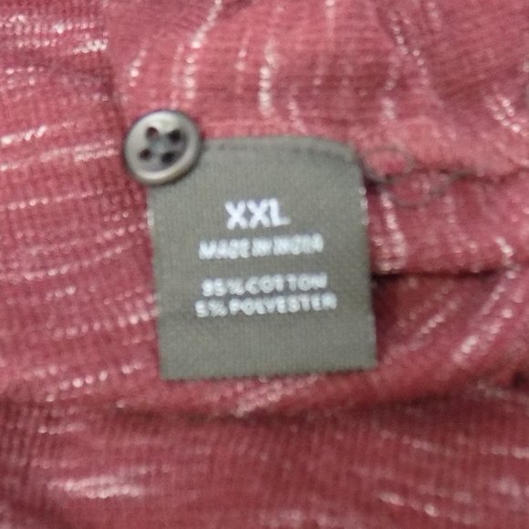 Marc Anthony Burgundy Heathered Long Sleeve Henley Size XXL Slim Fit - Picture 6 of 6